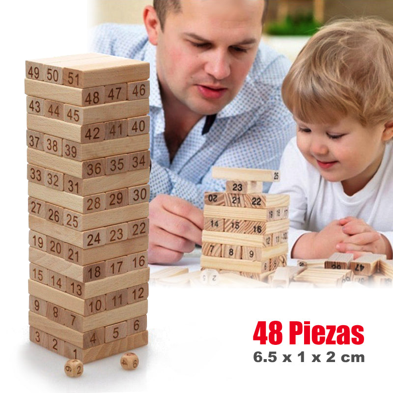 🧩Torre Tipo Jenga 48 Bloques Madera🧩