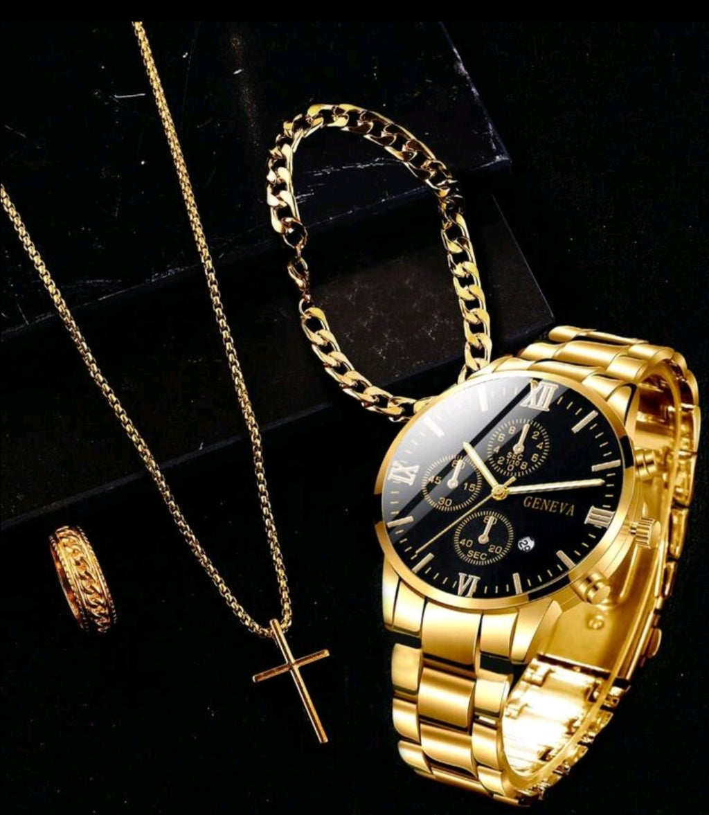 RELOJ GOLDEN LUXE HOMBRE 4 EN 1