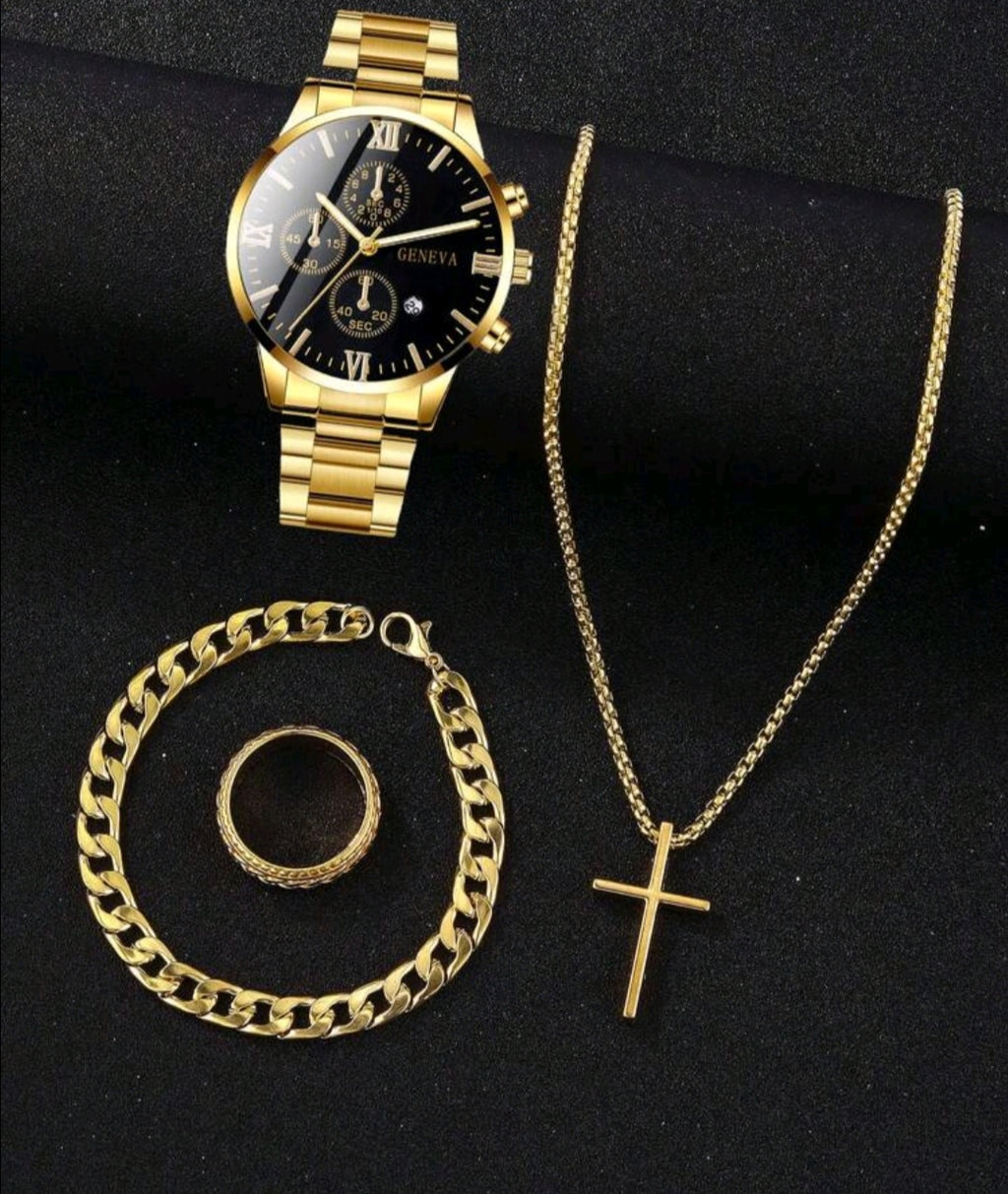 RELOJ GOLDEN LUXE HOMBRE 4 EN 1