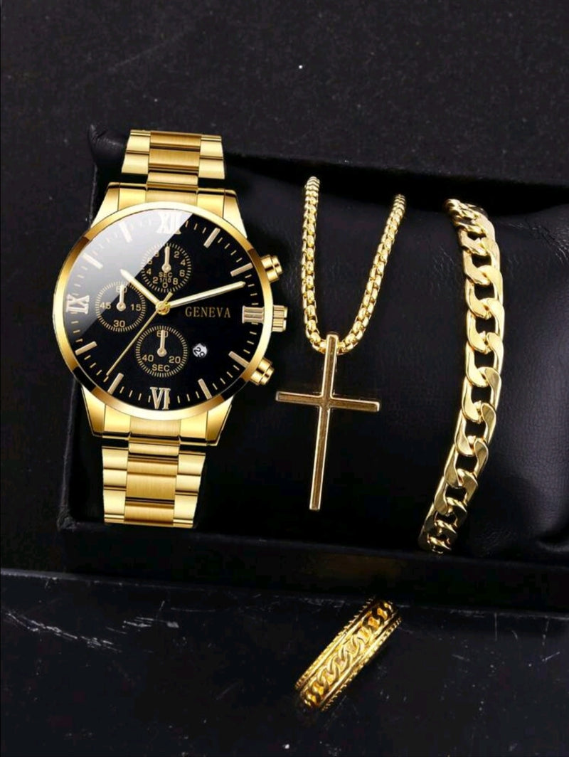 RELOJ GOLDEN LUXE HOMBRE 4 EN 1