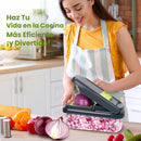 🥗 PICADORA MULTIFUNCIONAL 14 EN 1 🔥 Pica, corta y organiza en segundos + EBOOK GRATIS