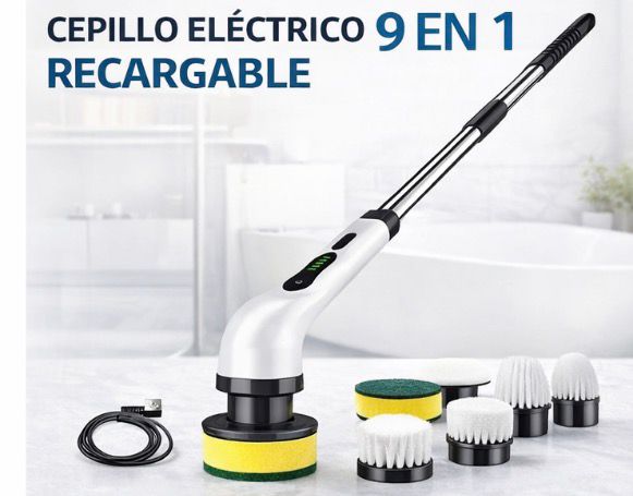 Super Cepillo De Limpieza Eléctrico Giratorio 9 en 1 🚚 ¡ENVÍO GRATIS a todo el país!