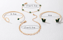Juego de 4 pulseras de lujo con gemas verdes