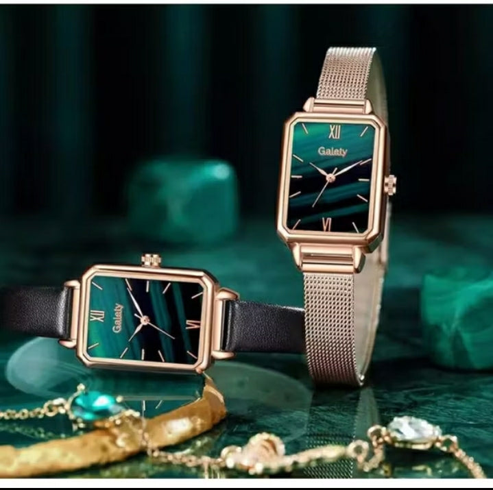 Reloj Lujoso Y Brazalete Esmaralda